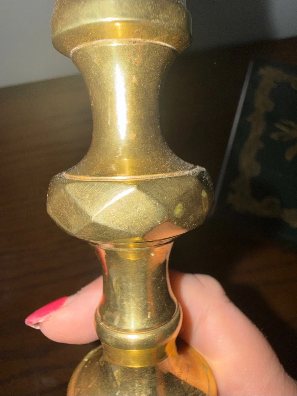 Vintage Stamped Rostand Brass Beehive Diamond Taper Candle Holders 9 inches Tall